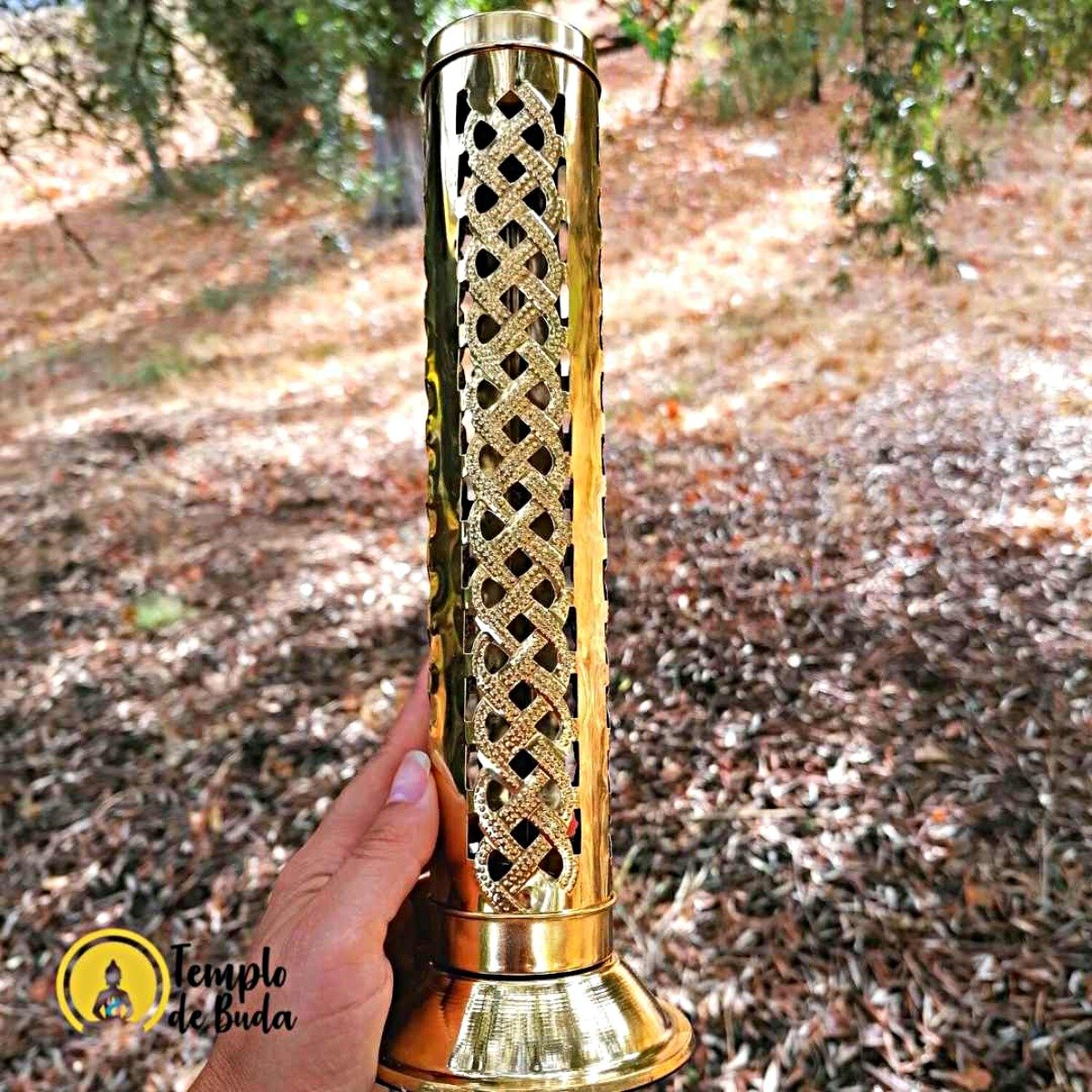 Porta Incenso Torre Dourado Oriental