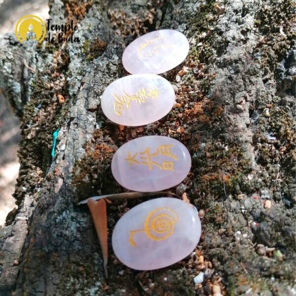 Mini Kit Reiki Cuarzo Rosa Ovalado - Imagen 2