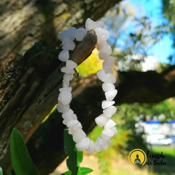 Pulseira Quartzo Branco Leitoso Chips