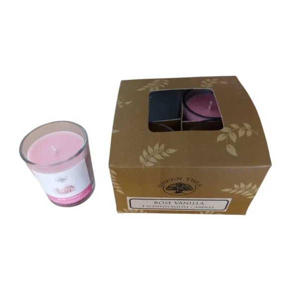 Caixa Vela Copo Perfumado Green Rosas e Baunilha