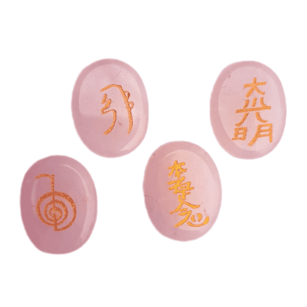 Kit Reiki Quartzo Rosa Oval/Plano Mini