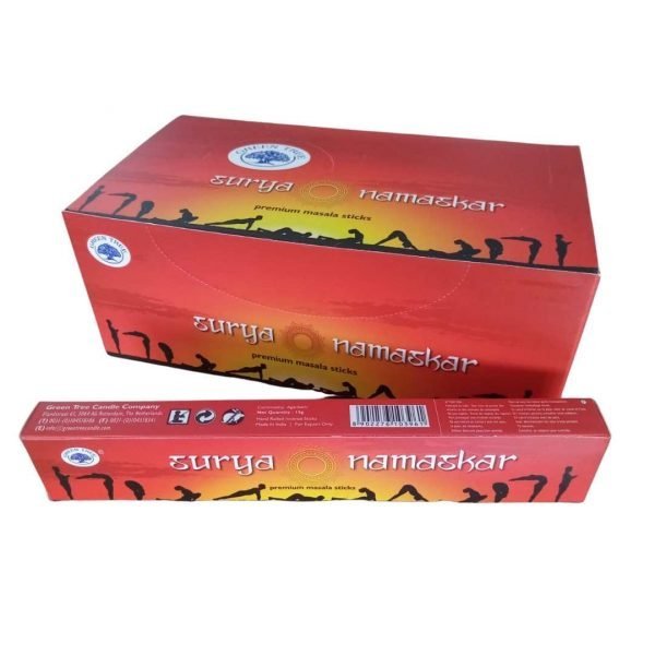 Caja de incienso Surya Namaskar Árbol Verde