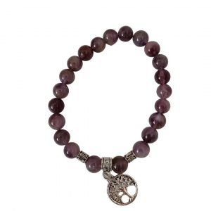 Amethyst Bracelet with Tree of Life 8mm