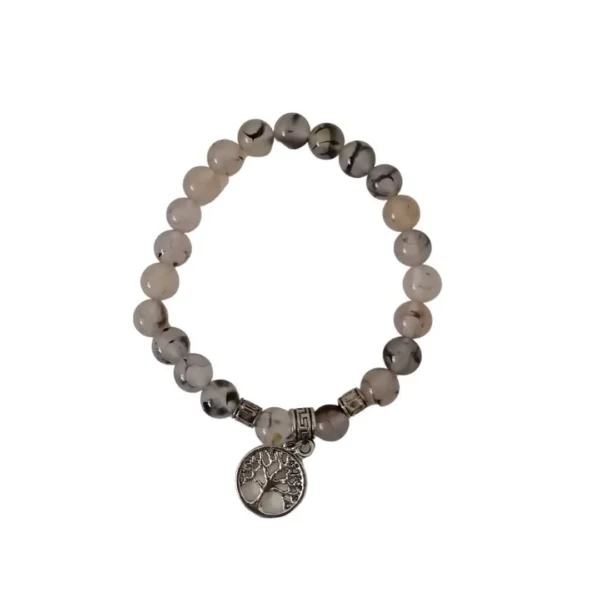 Pulseira Ágata Aranha com Árvore da Vida 6mm