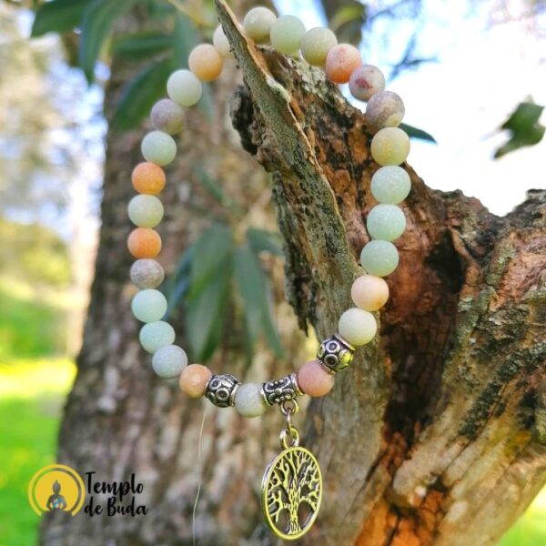 Bracciale in amazzonite con albero della vita 6 mm - immagine 2