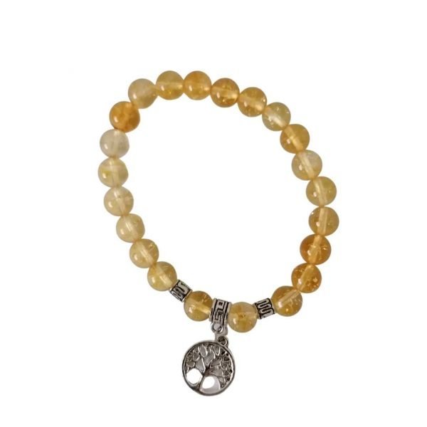 Citrine Bracelet with Tree of Life 8mm