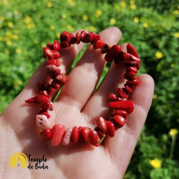 Pulseira Pedra Coral Chips - Image 2