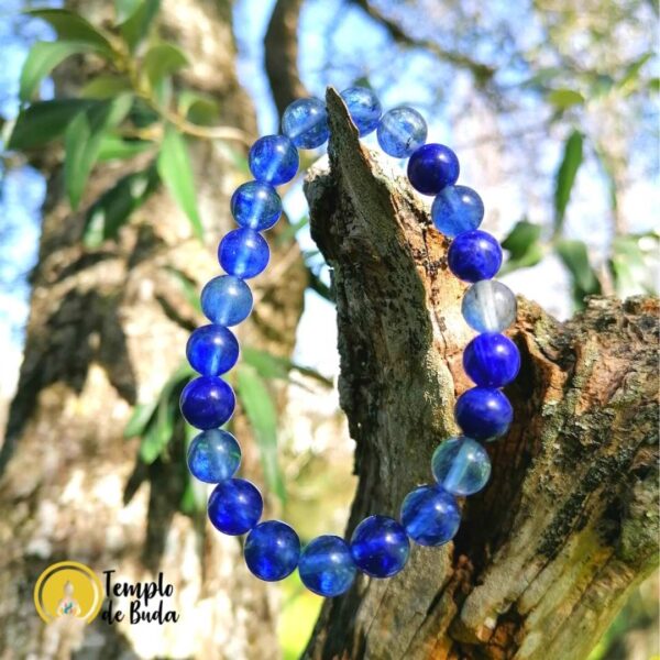 Pulsera de cuarzo azul rutilado de 8mm - Imagen 2