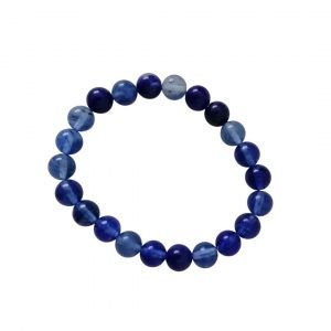 Bracelet de Quartz Rutilé Bleu 8mm