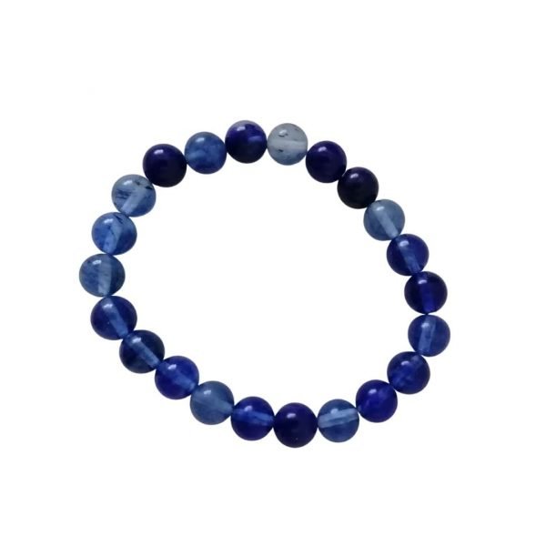 Bracciale in quarzo rutilato blu da 8 mm