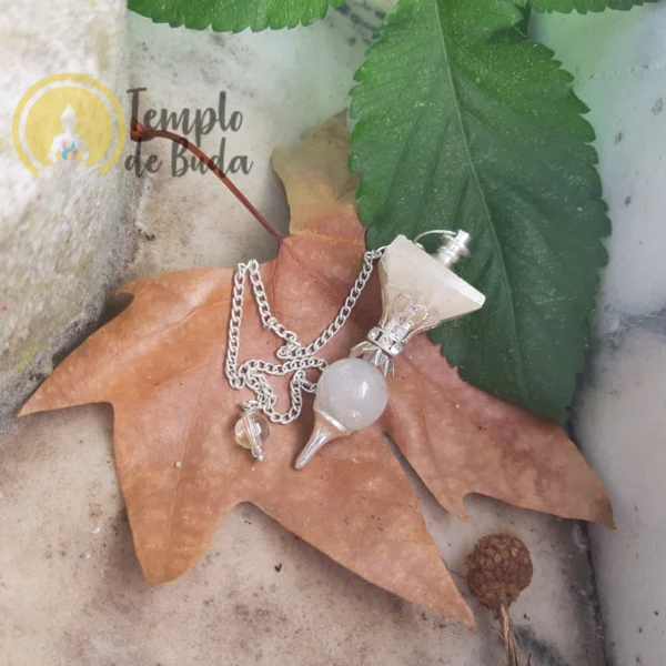 Pyramid and Sphere White Quartz Compound Pendulum - Image 2