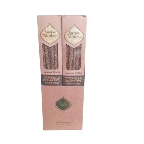 Incenso Naturale Madre Sacra Arancia Citronella e Palo Santo Box