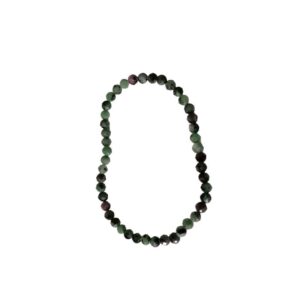 Bracelet en fuchsite avec rubis facetté 4mm