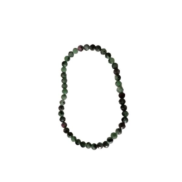 Fuchsite bracelet with faceted ruby 4mm