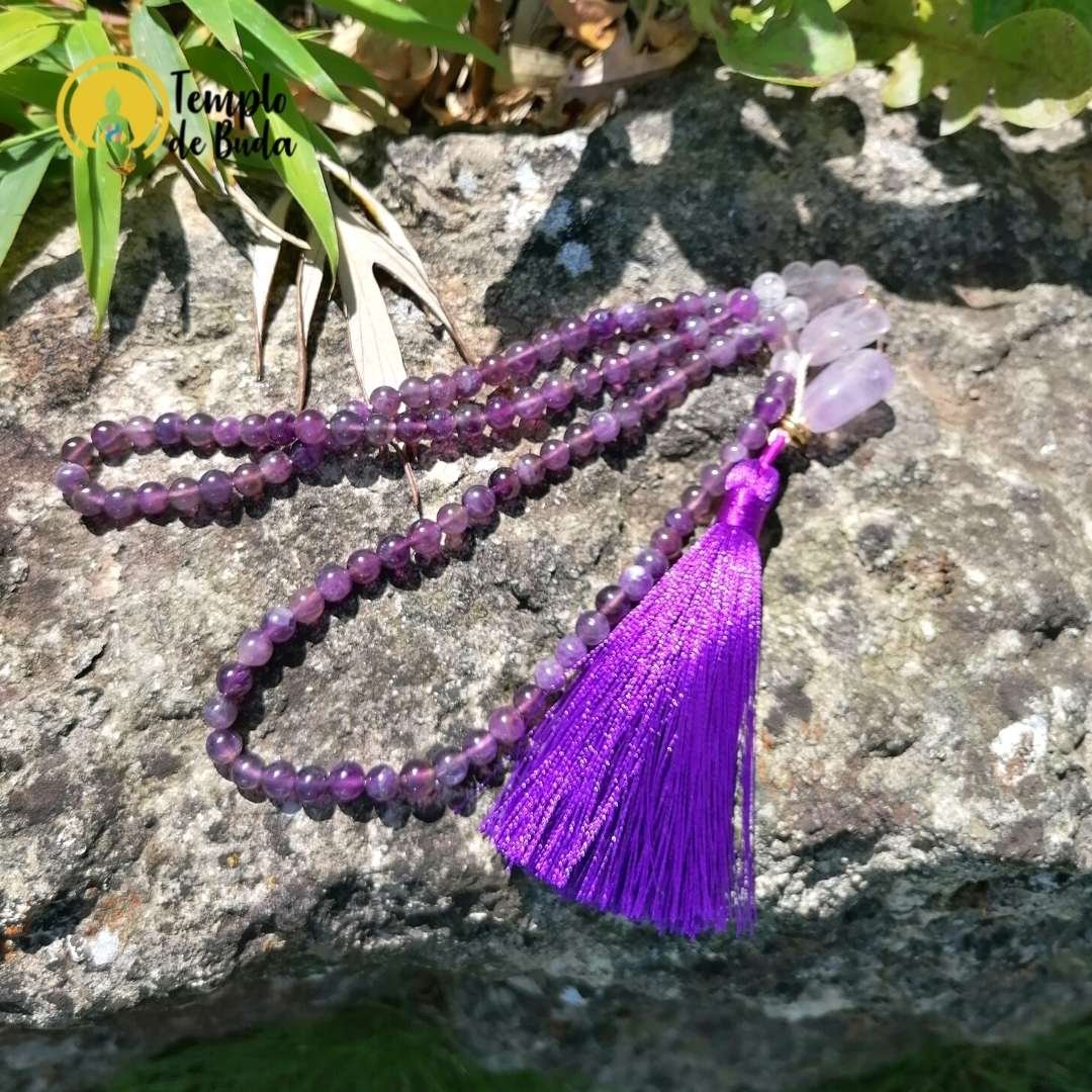 Japa Mala Ametista e Quartzo Branco - Image 2