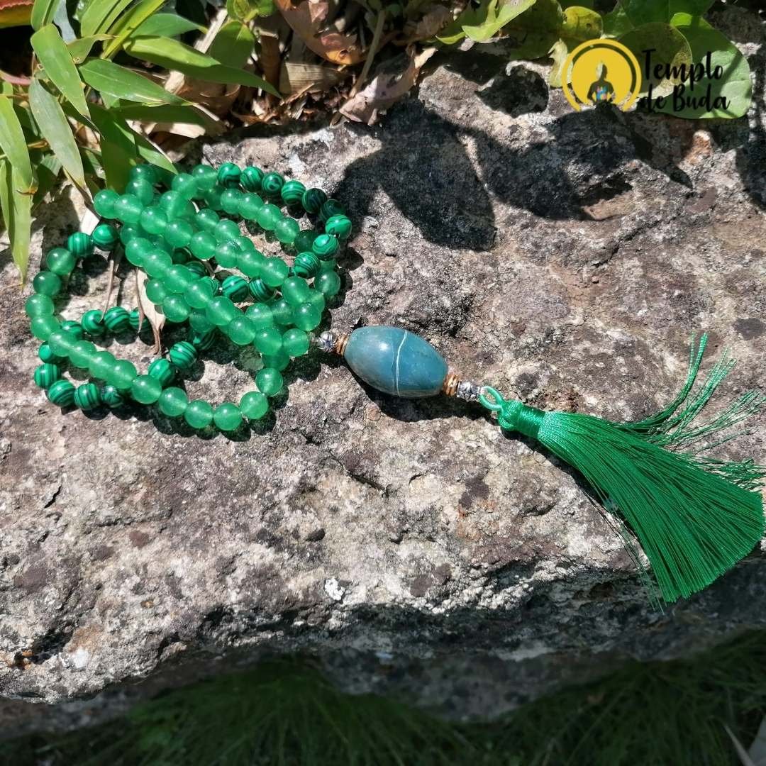 Japa Mala de Malaquita e Aventurina Verde - Image 2