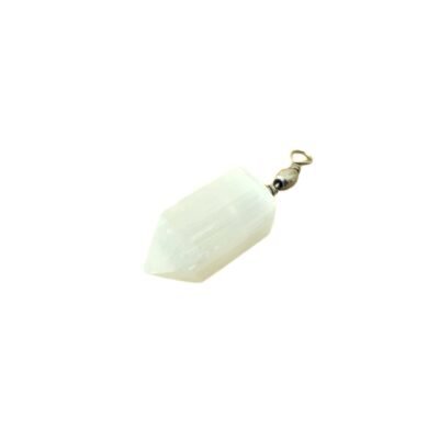 White Selenite Pendant with Point