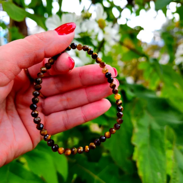 Pulseira Olho de Tigre Facetada