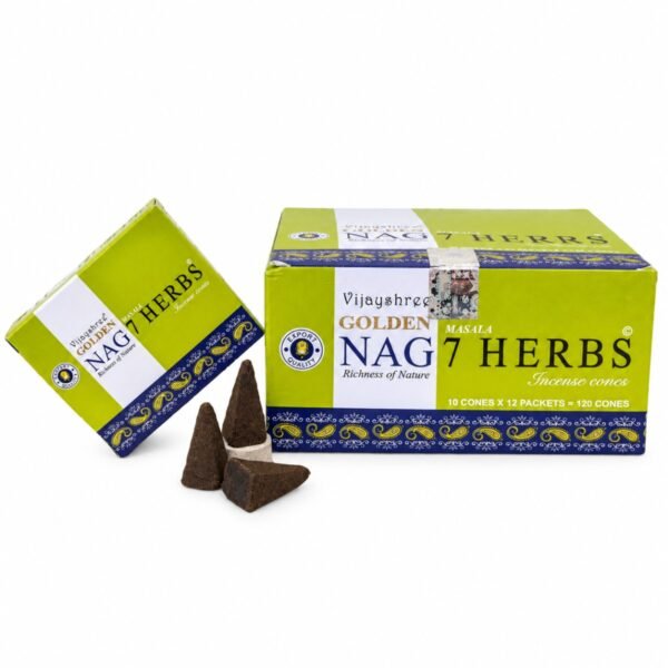 Incenso Cone Golden Nag 7 Ervas Caixa