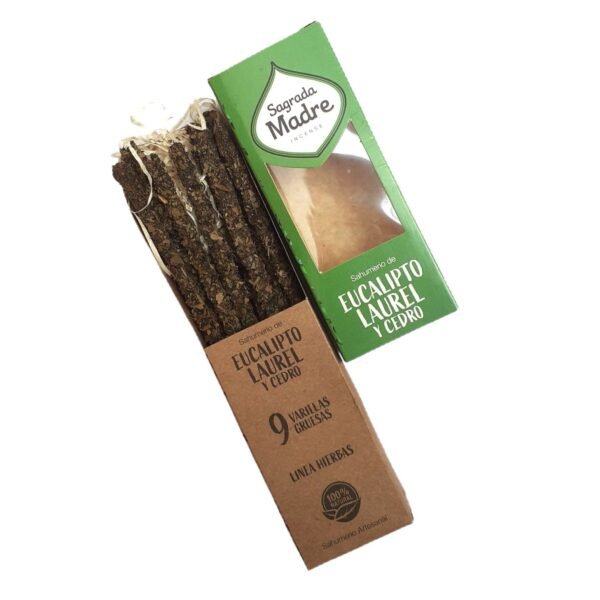Incenso Natural Sagrada Madre Eucalipto, Louro e Cedro