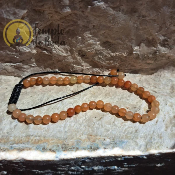 Clear Carnelian Bracelet with 4mm Adjustable Chain - Image 4