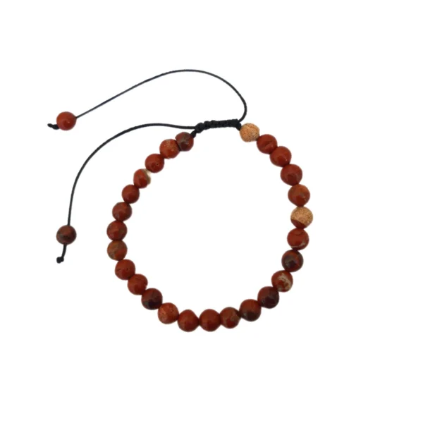 Pulseira de Jaspe Vermelha com Cordão 6mm