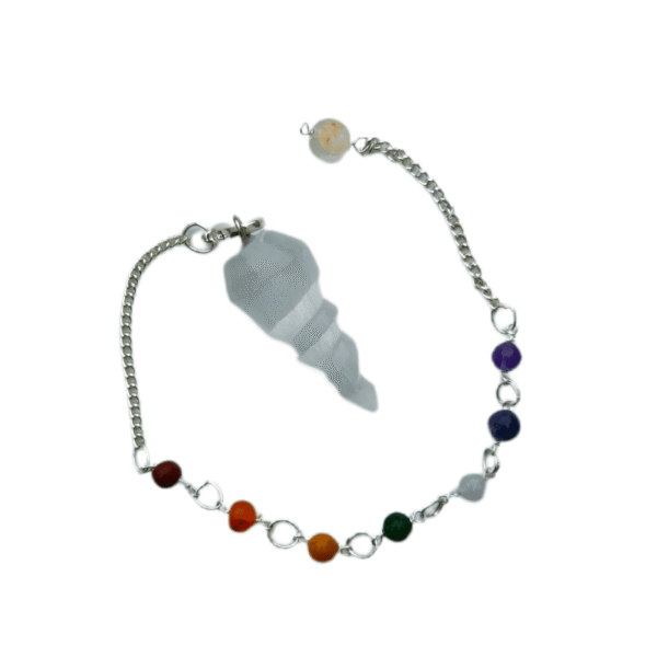 Pendulo de Selenite 7 Chakras