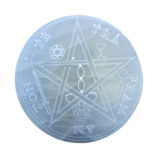 Placa de Selenita Tetragramaton 14cm