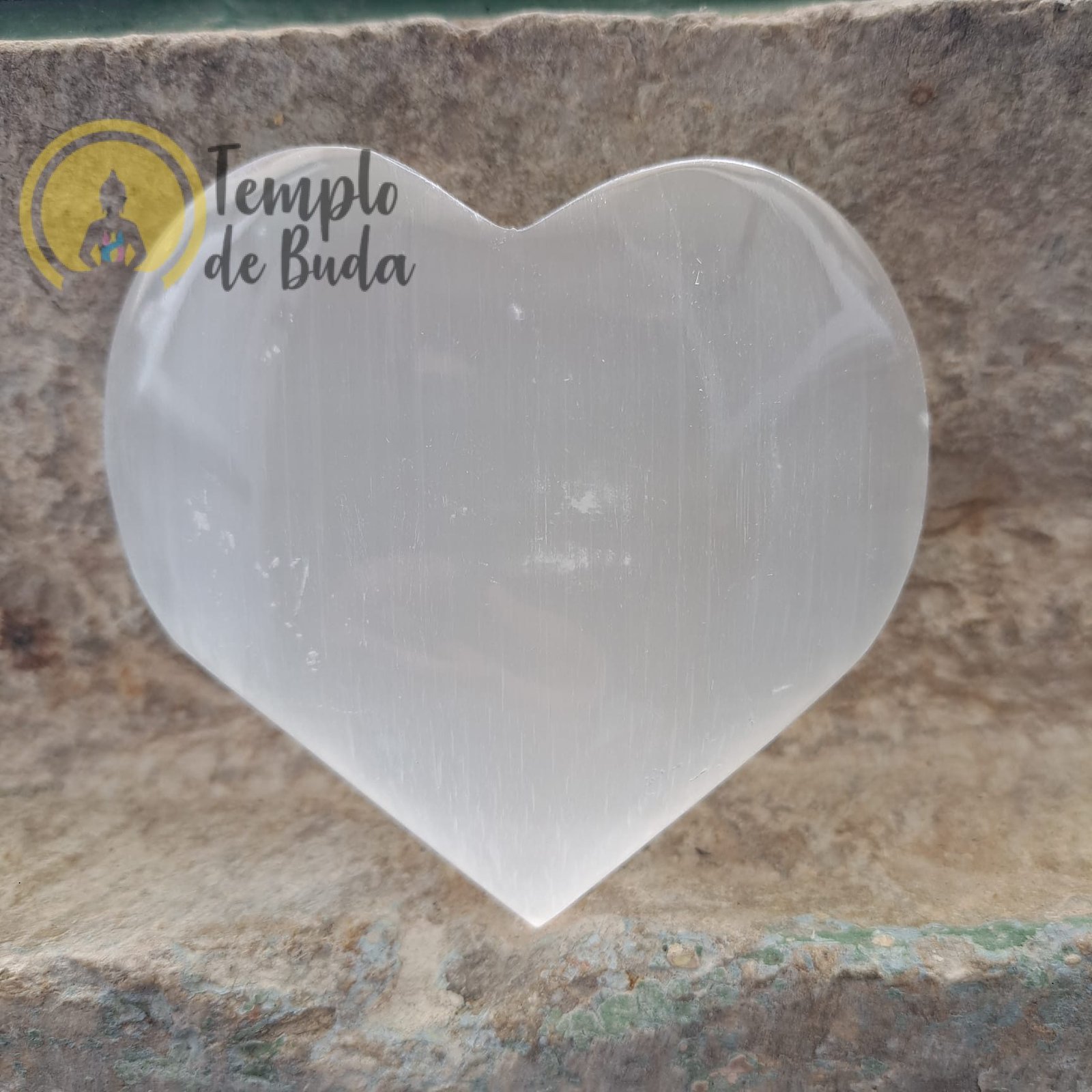 NKlaus Sélénite Cœur 6 X 7,5 Cm Avec Symbole OM