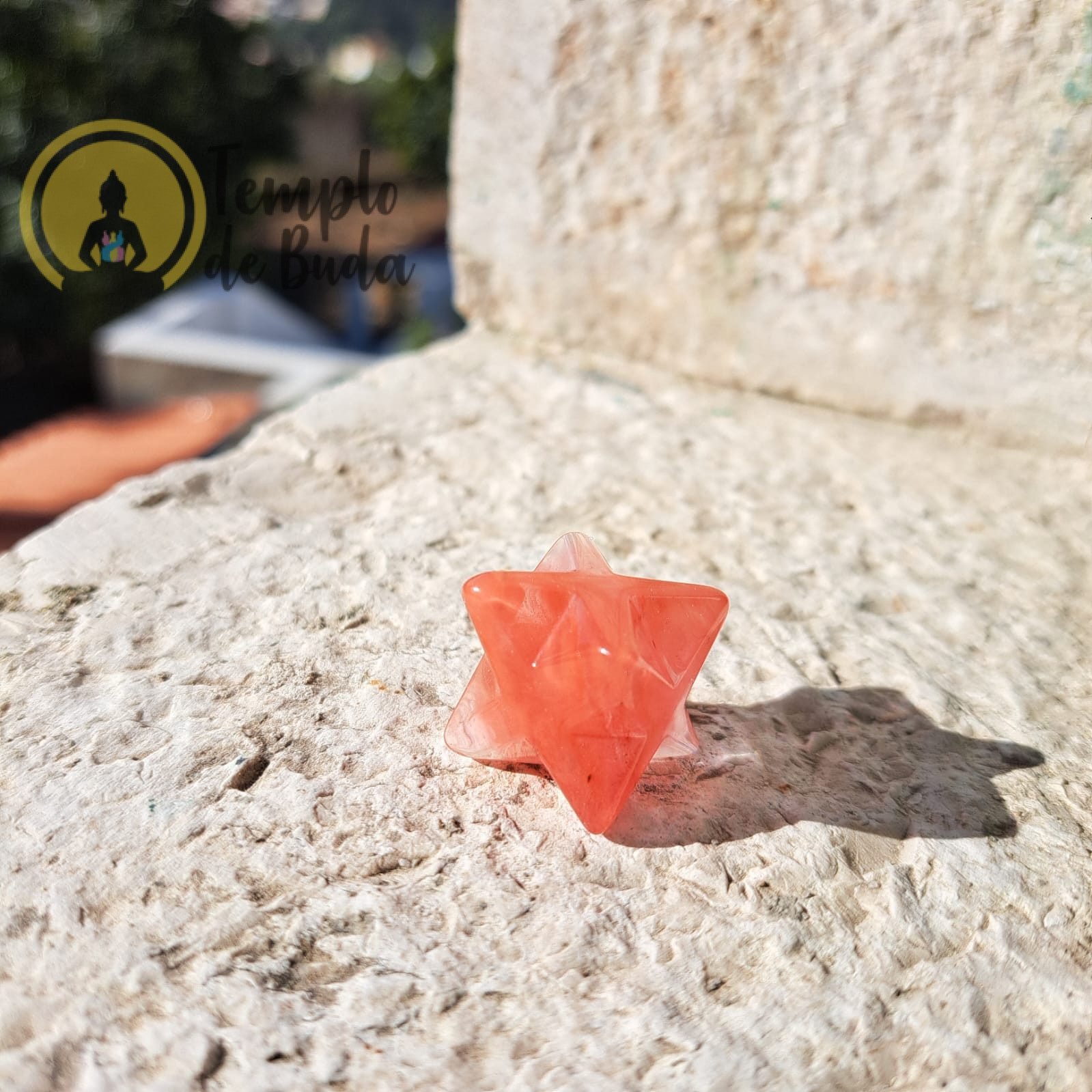 Merkaba Quartzo Cereja 2 cm