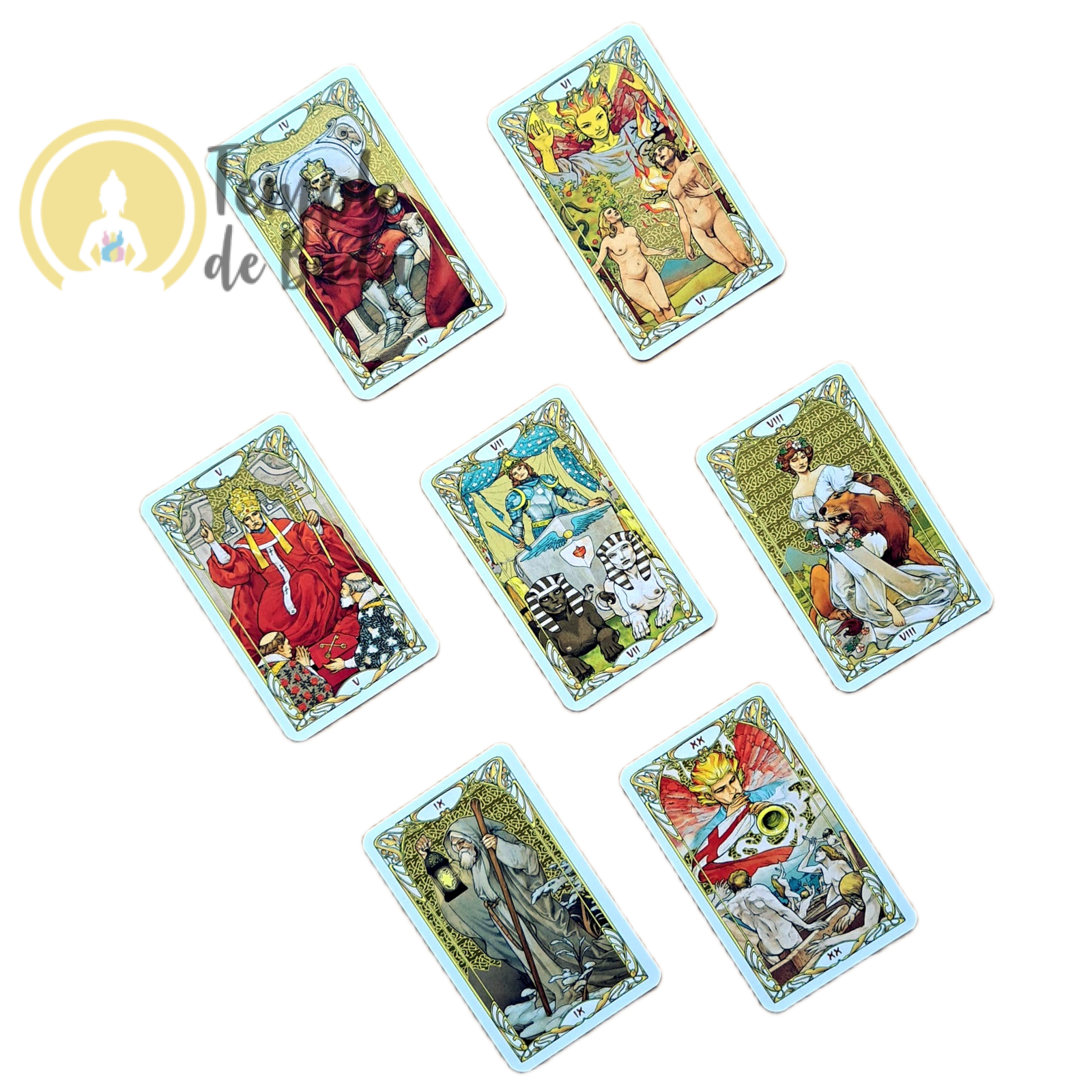 Tarot Mini Golden Art Nouveau de Giulia F. Massaglia (Edição de Bolso)