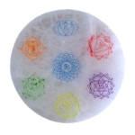 Placa de Selenita 7 Chakras Colorida