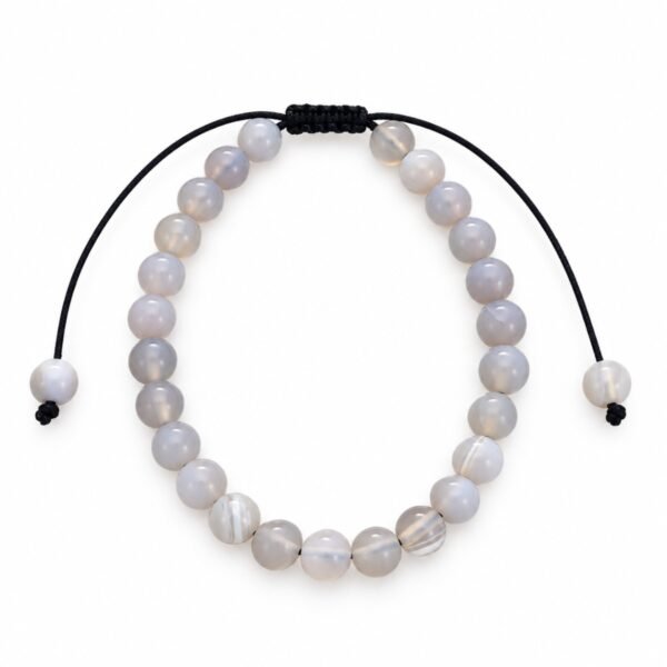 Pulseira de Calcedónia Fumado com Cordão Regulável