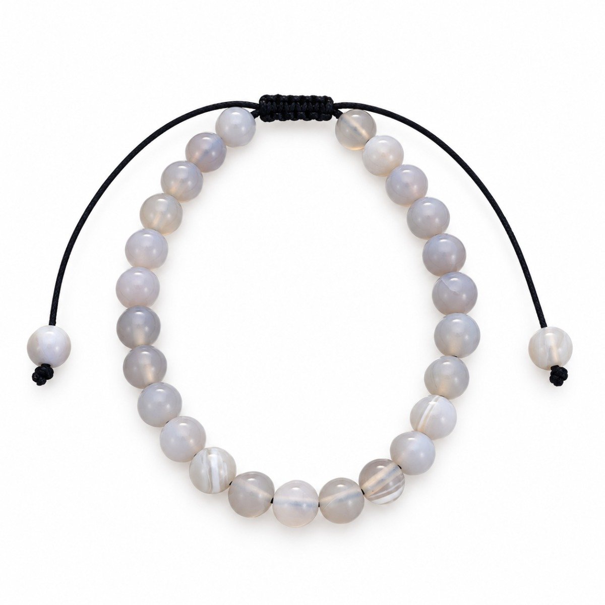 Pulseira de Calcedónia Fumado com Cordão Regulável