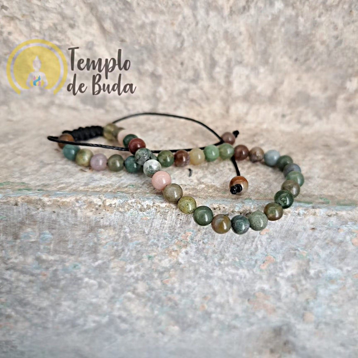 Pulseira Ágata Índia com Cordão Regulável