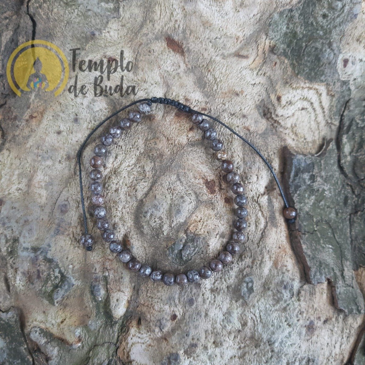 Pulseira Jaspe Castanho com Cordão Regulável