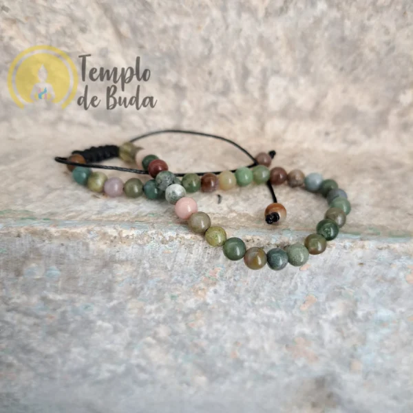 Bracciale di agata dell'India con catena regolabile di 4 mm - immagine 2