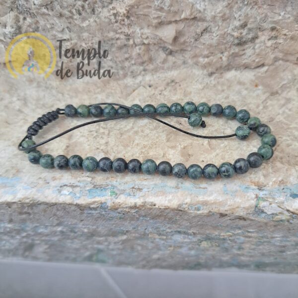 Pulsera de jaspe musgo con cadena ajustable de 4 mm - Imagen 2