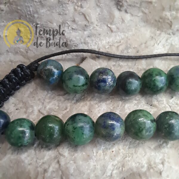 Bracciale in azzurrite con cordino regolabile 6 mm - immagine 5