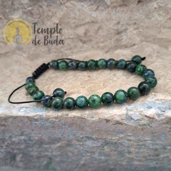 Bracciale in azzurrite con cordino regolabile 6 mm - immagine 3