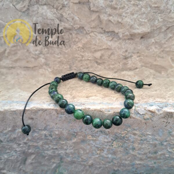 Bracciale in azzurrite con cordino regolabile 6 mm - immagine 2