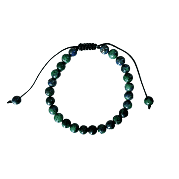 Bracciale in azzurrite con cordino regolabile 6 mm