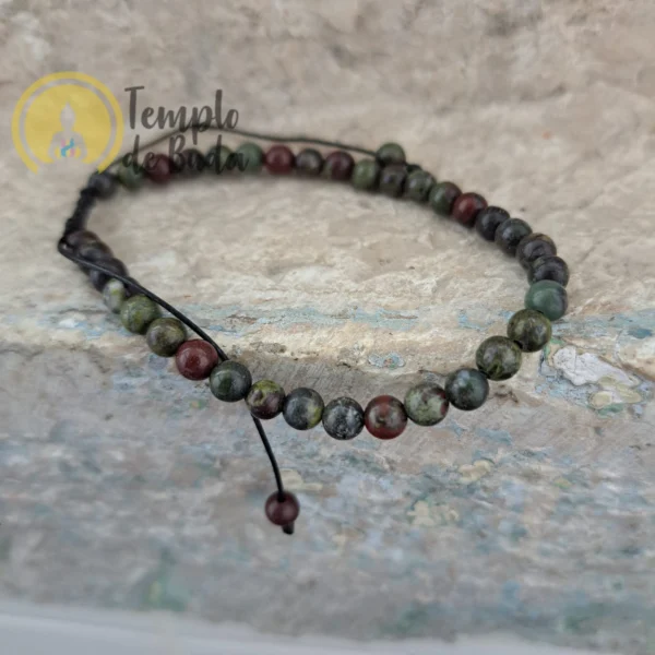Heliotrope bracelet with adjustable cord 4mm - Image 2