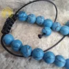 Pulseira de Howlite Azul com Cordão Regulável 6mm