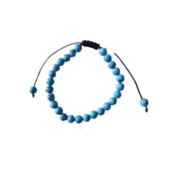 Pulseira de Howlite Azul com Cordão Regulável 6mm