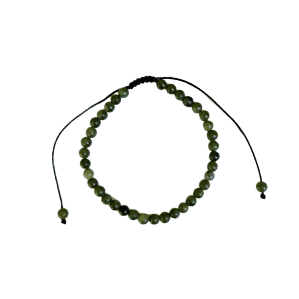 Pulseira de Jadeíta com Cordão Regulável 6mm (Jade Nefrita)