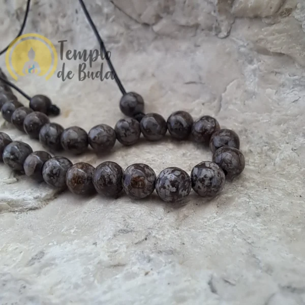 Pulseira de Jaspe Castanho com Cordão Regulável 4mm