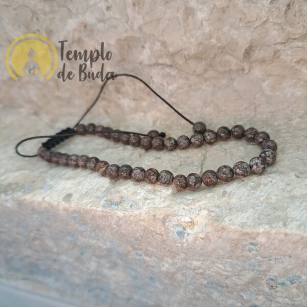 Bracciale in diaspro marrone con catena regolabile di 4 mm - immagine 2
