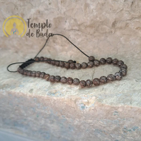Pulseira de Jaspe Castanho com Cordão Regulável 4mm