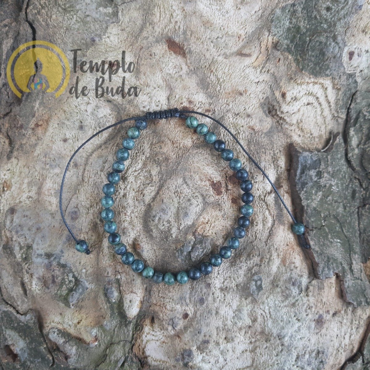 Pulseira de Jaspe Musgo com Cordão Regulável
